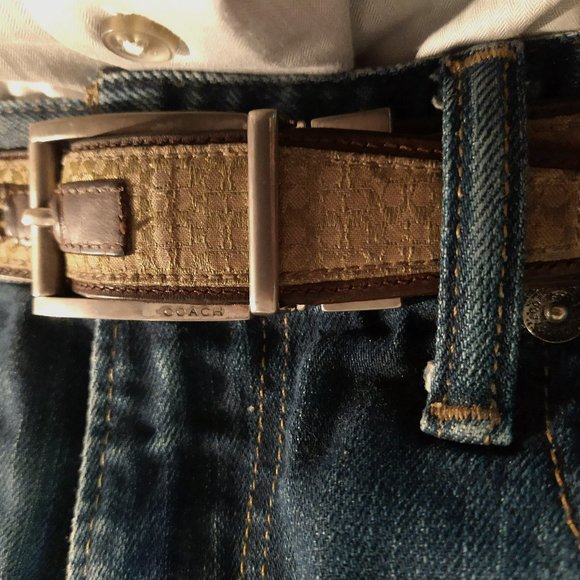 Vintage Men's Designer Coach Fine Leather Reversible Belt - Picture 1 of 10